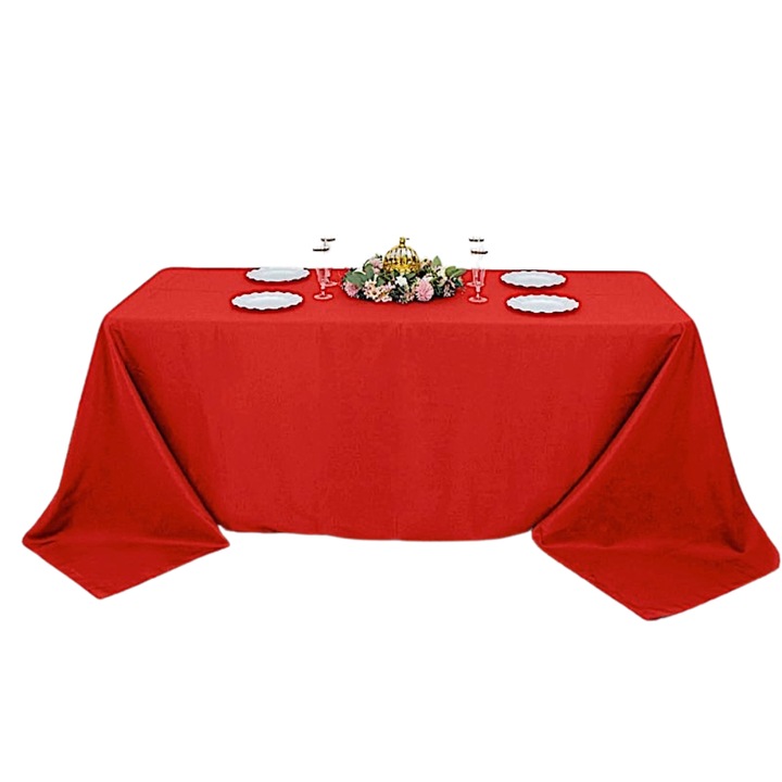 Fata de masa Kotonia Home - 180x300 cm, Damasc Saten DeLux, 100% bumbac, rosu