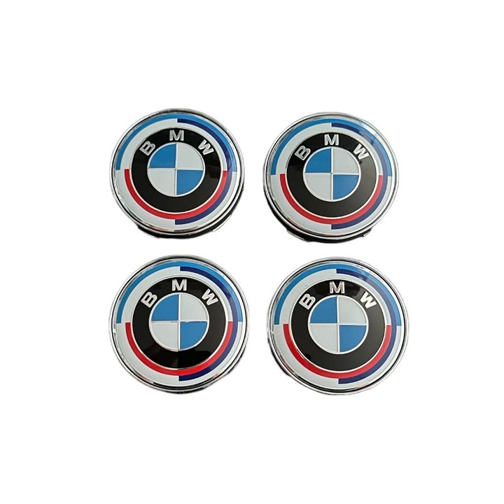 Set 4 capace roti 60mm BMW Aniversare, compatibil/inlocuitor janta aliaj, Albastru