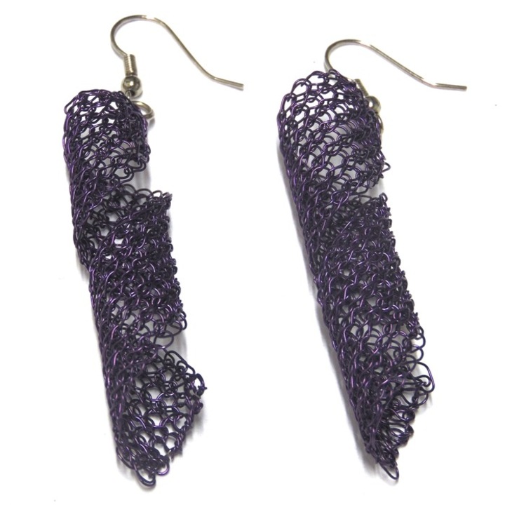 Cercei dama Infinity, Aliaj metalic, mov