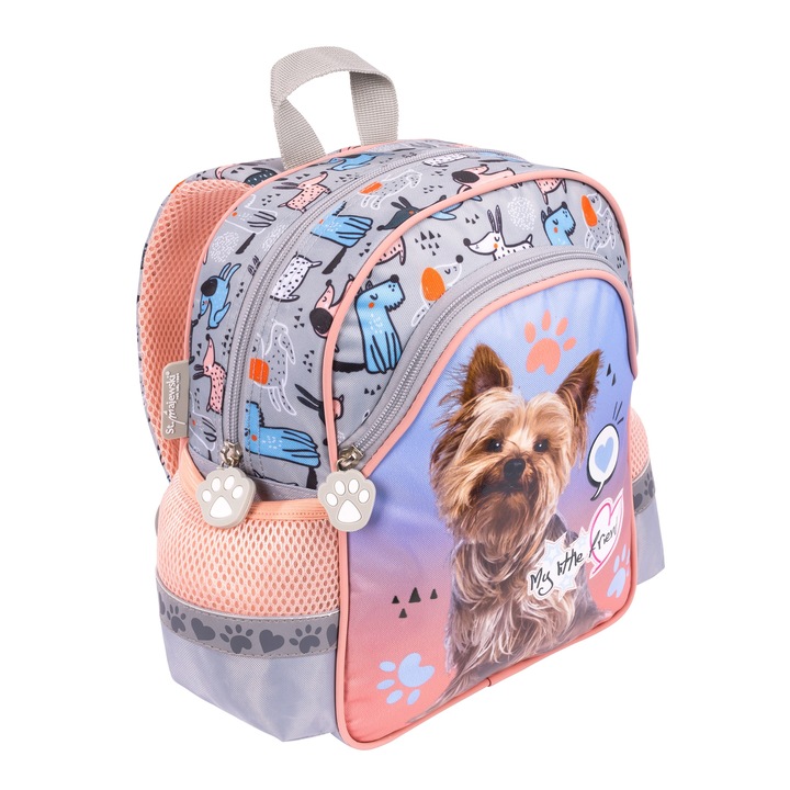 Rucsac St.Majewski My Little Friend Grey York, reflectorizant, impermeabil, multicolor
