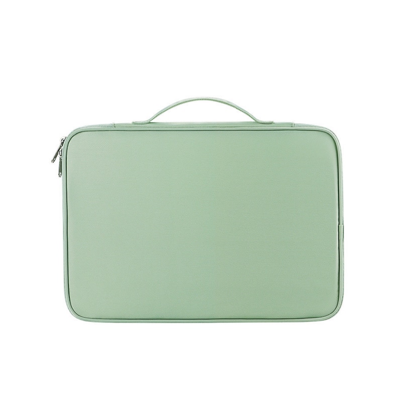 Geanta pentru laptop, portabila, impermeabila, rezistenta la zgarieturi, design de buzunar cu plasa, perna de bumbac incorporata, rezistenta la socuri, material textil din nailon, 13 inch, verde
