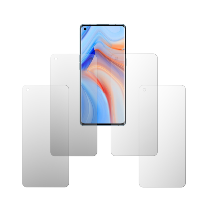 Set 4X Folie Protectie Ecran Folie24, pentru Oppo Reno 4 Pro, 2X Ultra-Clear + 2X Mate, Acoperire Full-Display si Case-Friendly, Adezive, Flexibile cu Auto Regenerare