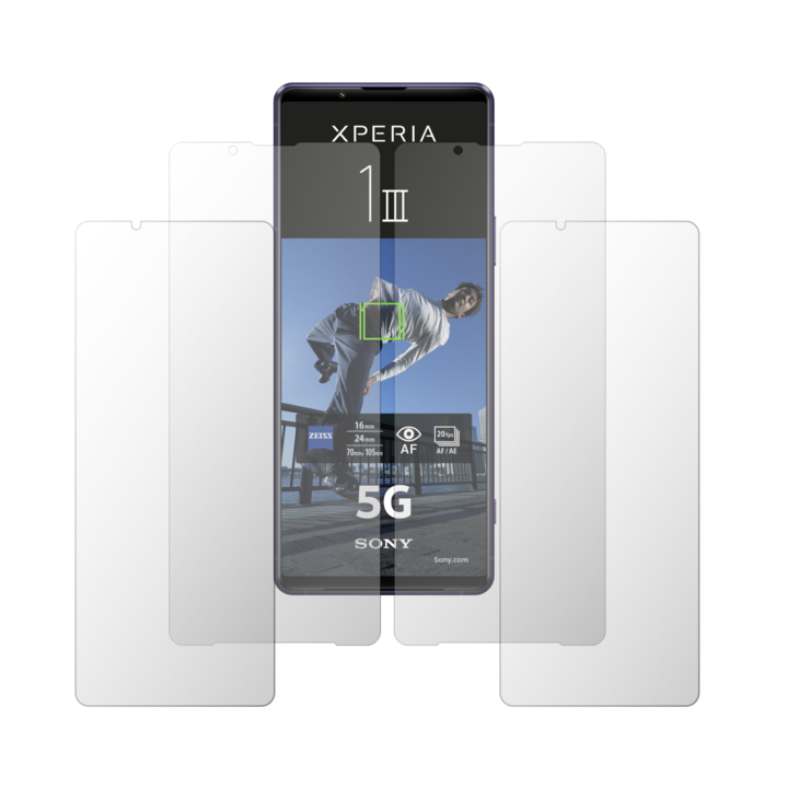 Комплект от 4 протектора Folie24 за екран, за Sony Xperia 1 III, 2X Ultra-Clear + 2X Matte, пълно покритие на дисплея и удобни за калъф, залепващи, гъвкави със саморегенериране