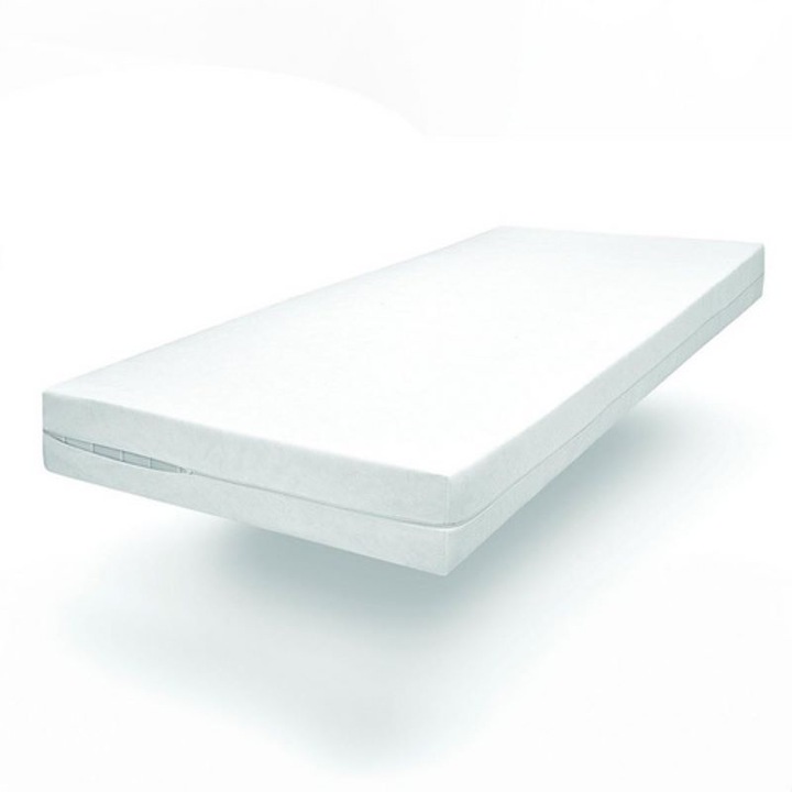 Husa impermeabila pentru saltea, cu fermoar, dimensiunea 160×200 cm, alba