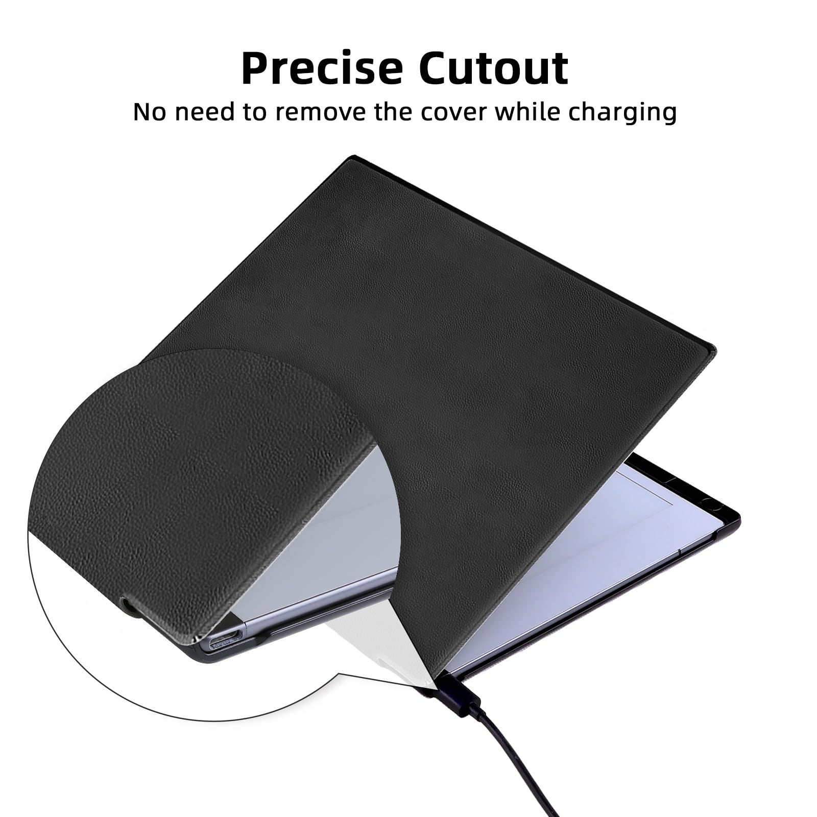 Husa pentru tableta reMarkable 2, HNSMART, cu suport pentru stilou, inchidere magnetica, neagra, 10.3 inch