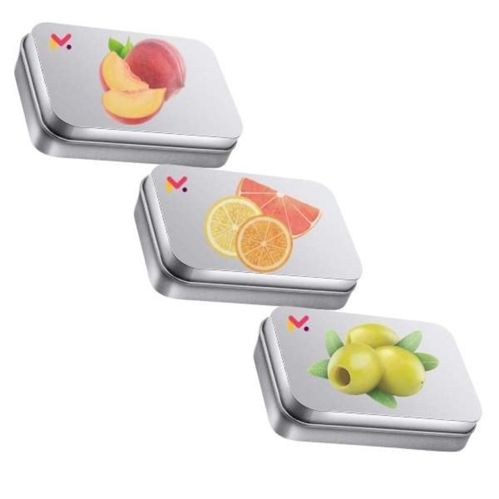 Set 3 Cutiute Mercaton cu Aschii pentru afumare din Lemn Stejar, Arome Citrice, Masline si Piersica, 3x50g