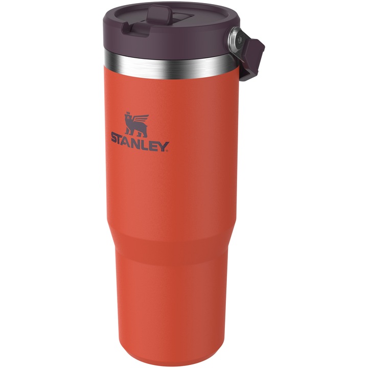 Чаша термос Stanley IceFlow Flip Straw Tumbler, Със сгъваема сламка, 0.89 л, 10-09993-314, Оранжев