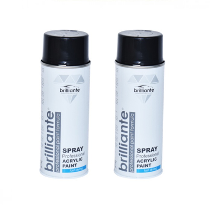 Pachet 2 x Vopsea Spray Brilliante Gri Negru RAL 7021 400 ml