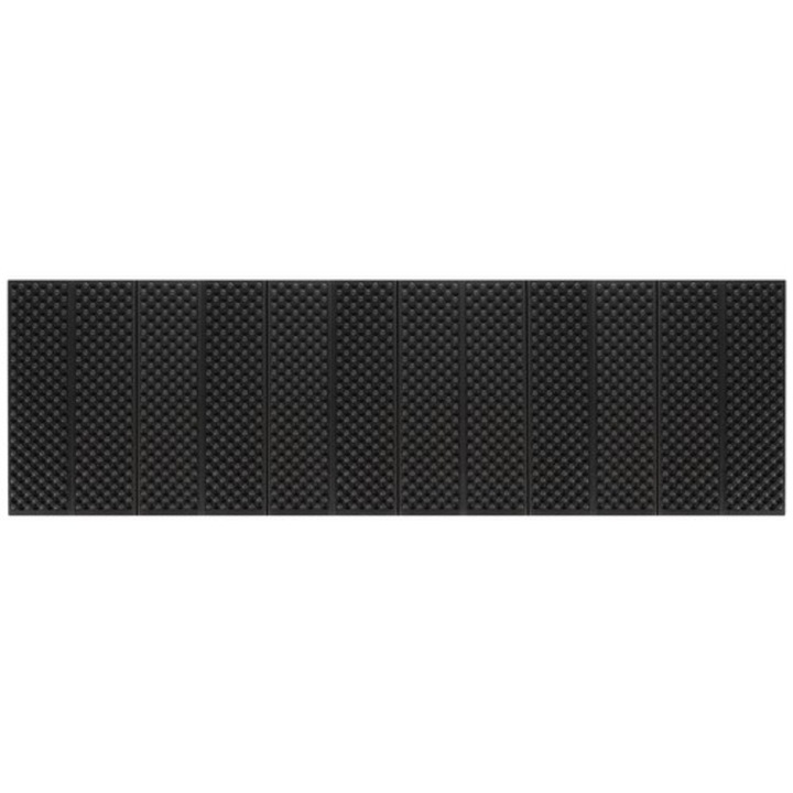 Saltea pliabila, negru, 180x60x1cm, cu banda elastica de siguranta cu maner