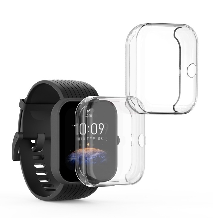 Kwmobile 2 db-os szett Amazfit Bip 3/Bip 3 Pro-hoz, átlátszó, szilikon, KWM0000194M003C