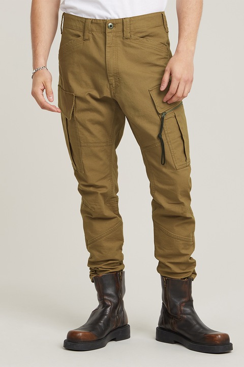 G-STAR, Pantaloni conici cu talie medie, Galben mustar