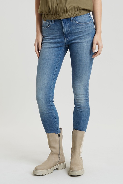 G-STAR, Blugi skinny cu design 5 buzunare 3301, Albastru pastel