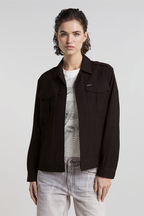 G-Star, Gombos dzseki fedőlapos zsebekkel, Fekete