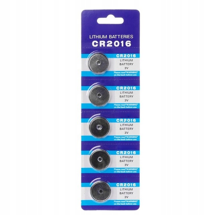 Set 5 baterii Rosfix CR2016, 3V, 220mAh, 20x1.6mm