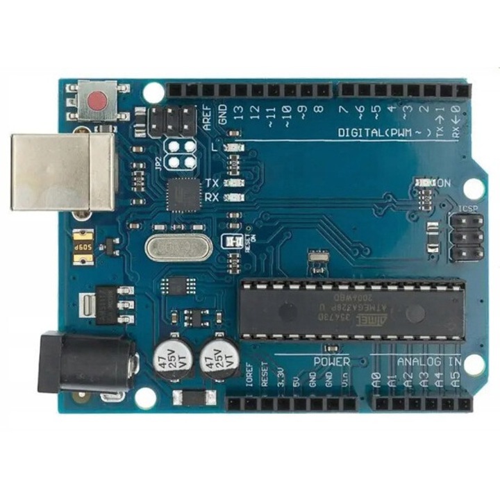 Rosfix ACS A2 ATMEGA328 модул, Съвместим с Arduino UNO R3, 16MHz, 7-12V, Многоцветен