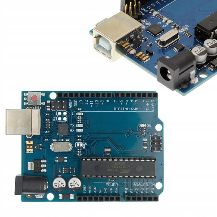 Rosfix ACS A2 ATMEGA328 модул, Съвместим с Arduino UNO R3, 16MHz, 7-12V, Многоцветен