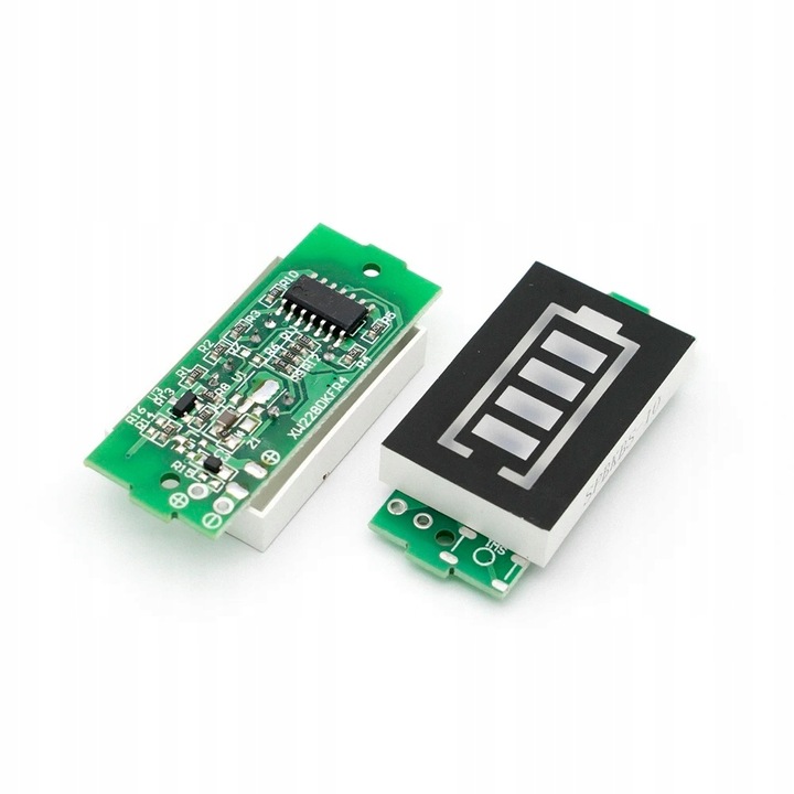 Индикатор за заряд на Li-Ion батерии, Rosfix, 5 нива, 44 x 20 x 8 mm, черен/зелен