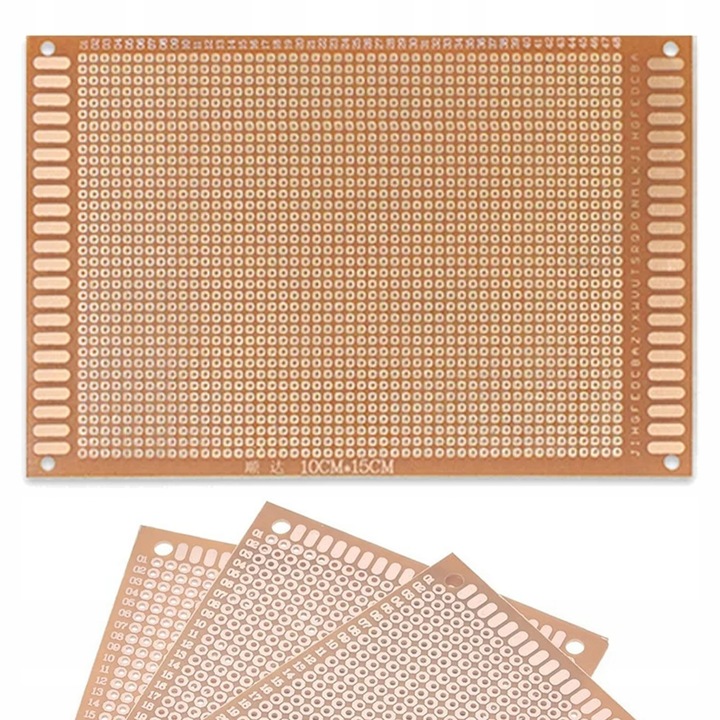 Rosfix univerzális prototípus kártya, 100x150 mm, rács 2,54 mm, THT rögzítés