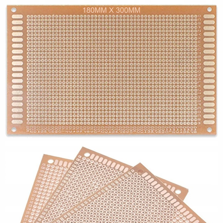 Rosfix univerzális prototípus kártya, THT, 180x300mm, 2,54mm