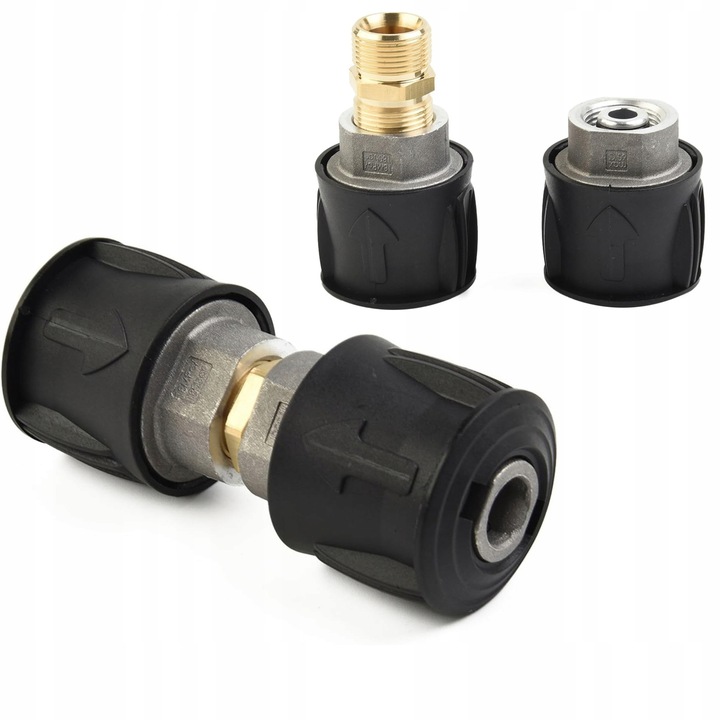 Tömlőhosszabbító adapter, Rosfix, műanyag, kompatibilis Karcher K2-K7, Click Connect System, fekete