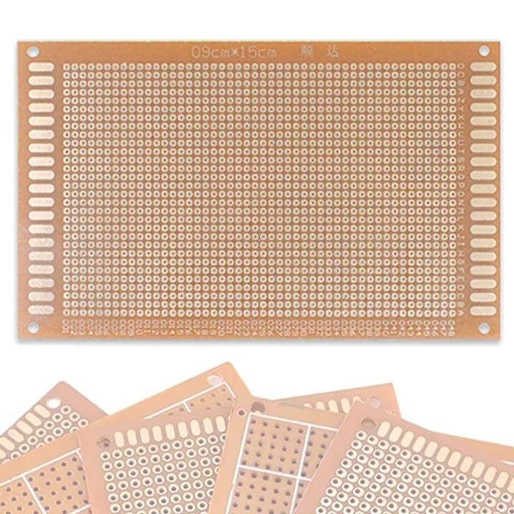 Rosfix univerzális prototípus kártya, 90x150 mm, THT rögzítés, 2,54 mm-es osztás