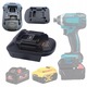 Set adaptor Rosfix DM18M pentru baterii Dewalt/Milwaukee la unelte Makita 18V, port USB, plastic