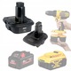 Set adaptor Rosfix DCA1820 pentru acumulatori Dewalt si Milwaukee 18V/20V, montaj simplu, negru