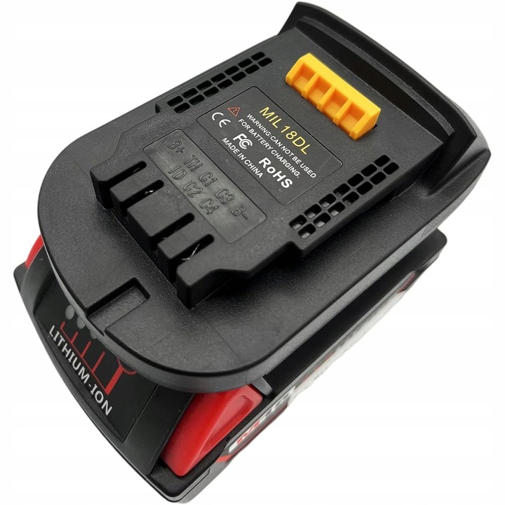 Set adaptor Rosfix pentru acumulatori Milwaukee 18V la Dewalt 18V, montaj simplu, plastic