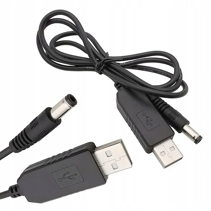Cablu convertor Rosfix USB 5V la DC 9V, 5,5x2,1mm, 100cm