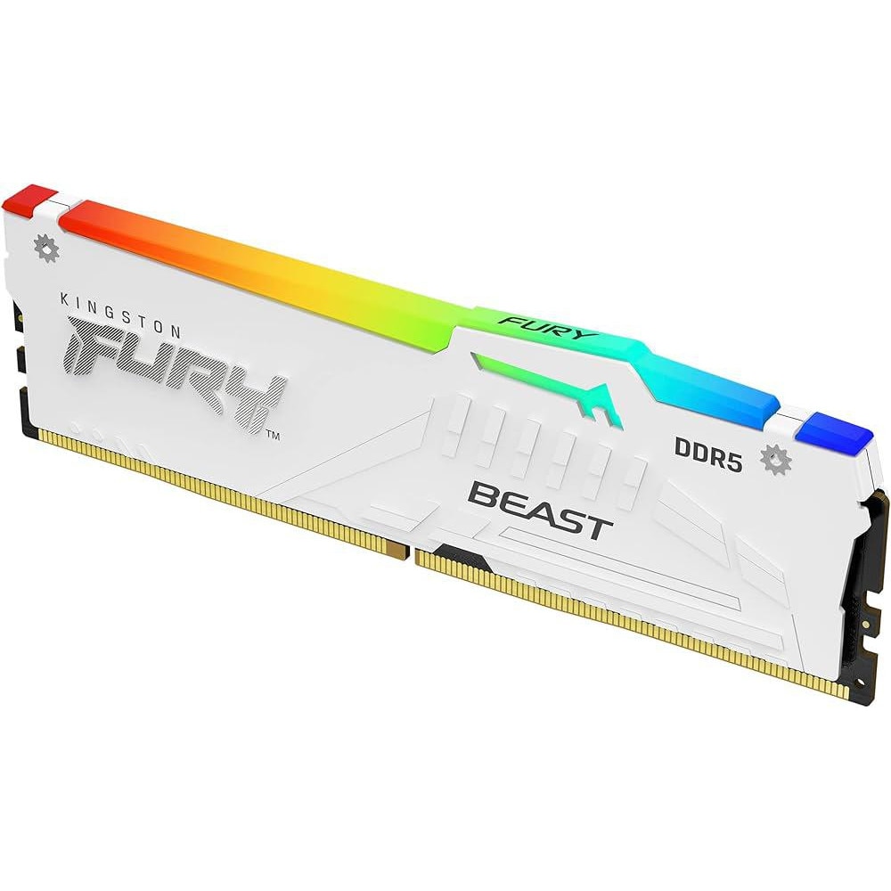 Memorie KINGSTON 32GB DDR5 6000MHz CL30 FURY Beast RGB White - eMAG.ro