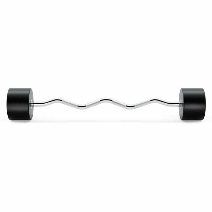 Haltera 50 kg cu bara Curl, crom/negru, Trym