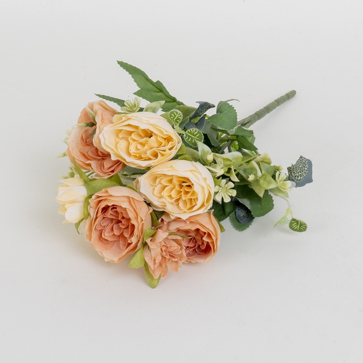 Букет изкуствени цветя 7 кичура кремав цвят H 30 см BSP / CD4612_2