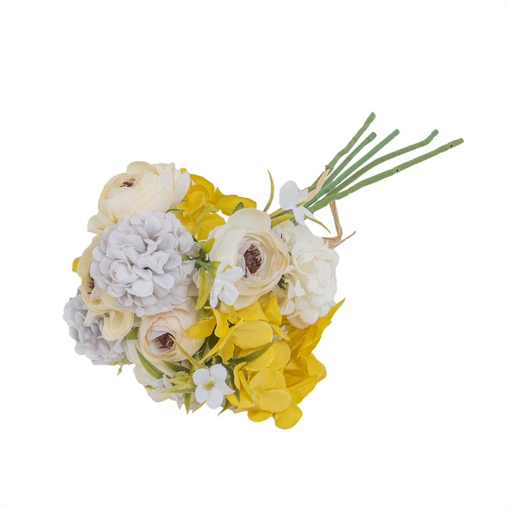 Mix művirág csokor, sárga szín, H 30 cm, BSP / CD4938_4