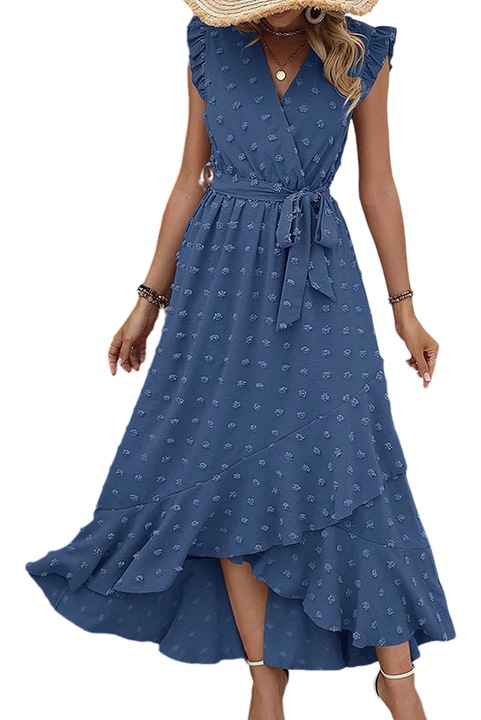 Рокля, QttvbTna, Текстил, Синьо, Син