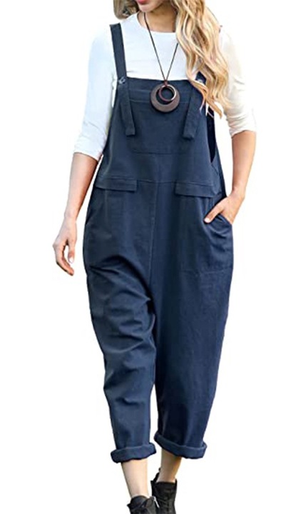 QttvbTna hosszú alkalmi női kék poliészter pamut kombine, M INTL