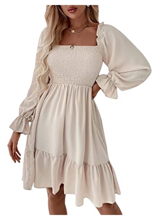 Рокля, QttvbTna, Полиестер, Бежово, Бежов