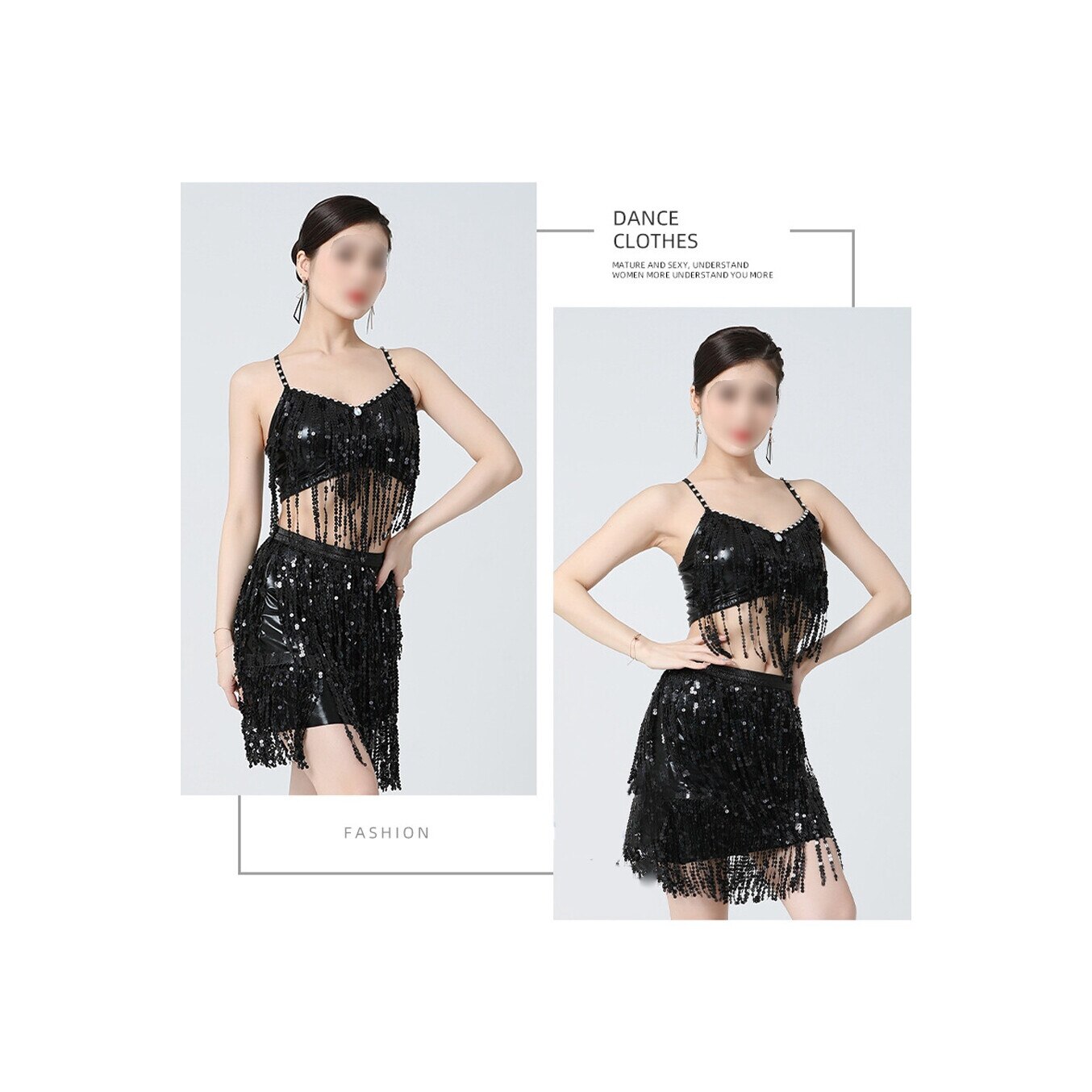 新品！社交ダンスドレス！TDS TANIA兼用トップス！ADS 黒
