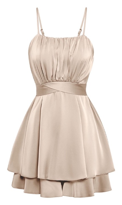 QttvbTna v-nyakú kombiné, gombokkal, rövid nadrággal, bézs poliészter zsebbel, Bézs