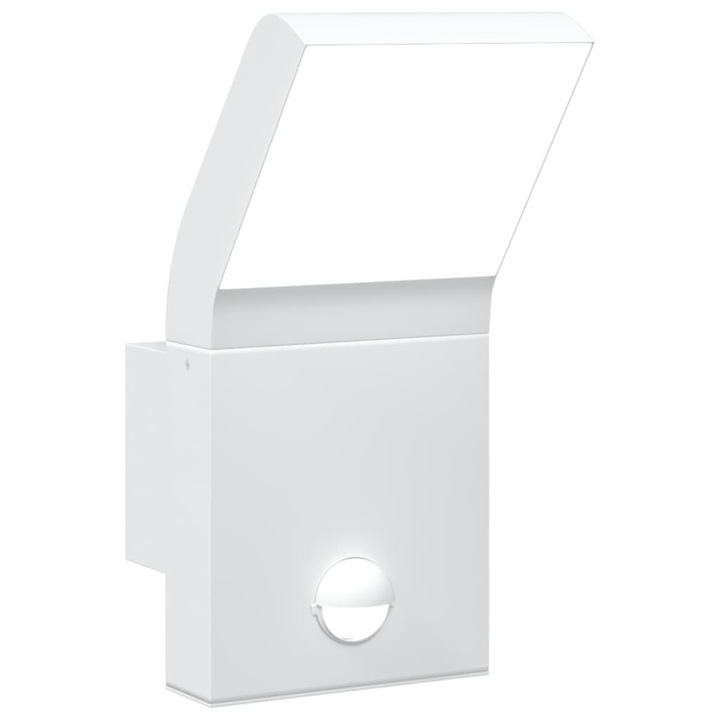 Външна LED стенна лампа със сензор vidaXL, Бял, Лят алуминий, 0.79 Kg