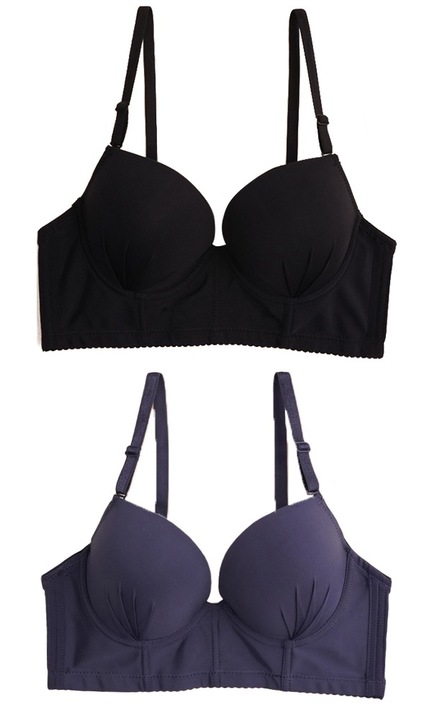 2 db QttvbTna nylon fekete kék melltartó készlet, 70B EU