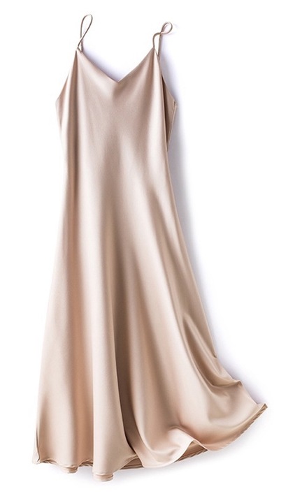 Rochie fara maneci pentru femei, QttvbTna, Satin, Bej, Bej