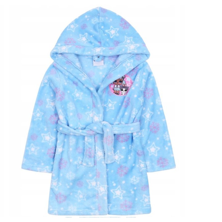 Halat baie cu gluga pufos LOL SURPRISE 92-98 cm Albastru