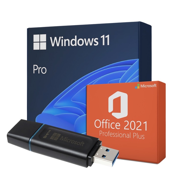 Office 2021 Pro Plus + Windows 11 PRO kiskereskedelmi + számítógépes hibaelhárítás USB stick, minden nyelven