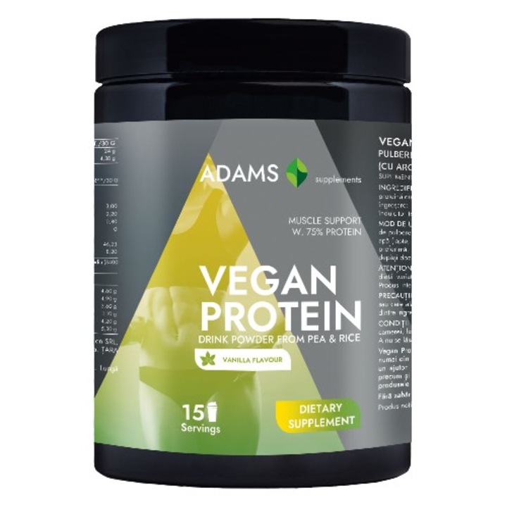 Vegan Protein (vanillie), 454gr, Adams
