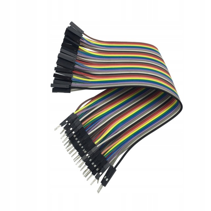 Set 40 cabluri de conectare jumper, PAGMIL, 10 cm, Multicolor