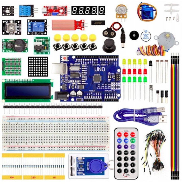 Стартов комплект за програмиране Arduino XXL, PAGMIL, UNO R3 модул, LCD, LED, RFID