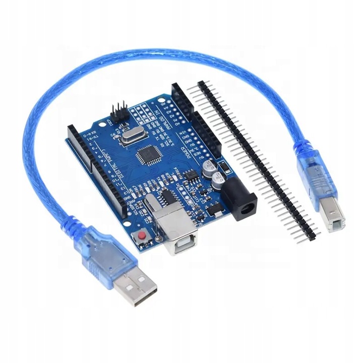 Модул UNO R3 ATMEGA328, Pagmil, съвместим с Arduino, 16MHz, 32kB Flash, 7-12V, USB, син