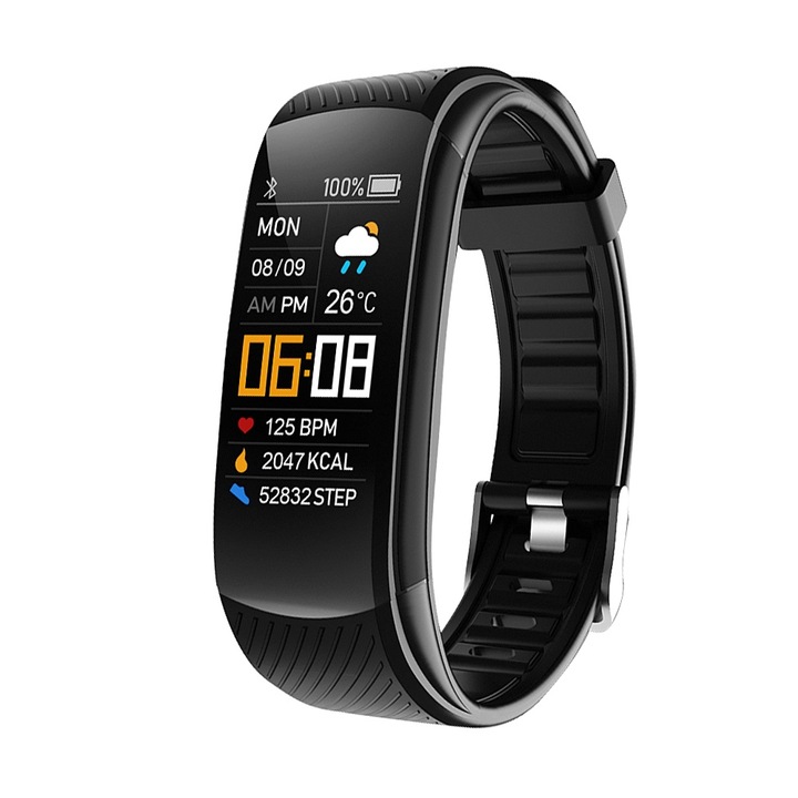 Фитнес гривна JESWO, мониторинг на здравето, интелигентни известия, IP68 водоустойчивост, USB зареждане