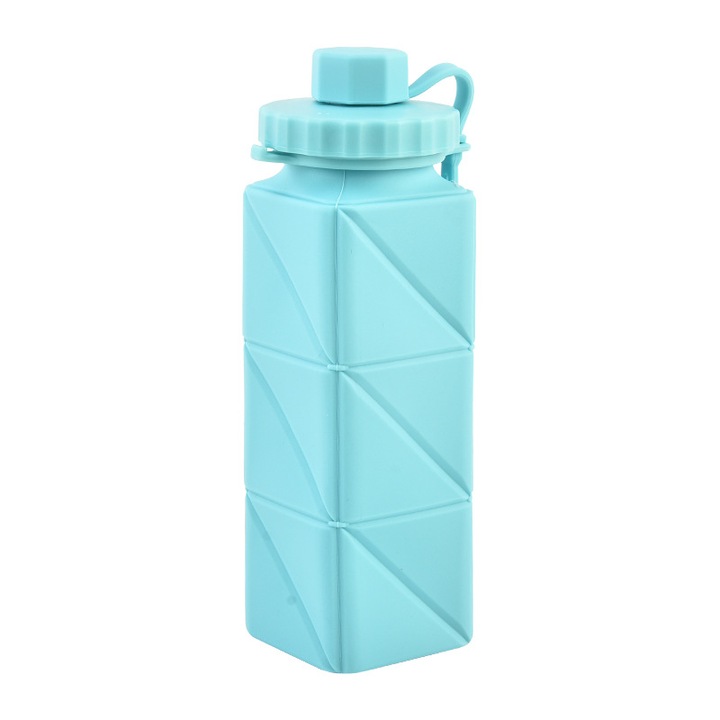 Сгъваем, водоустойчив, хранителен силикон, устойчив на температура, син, 650 ml