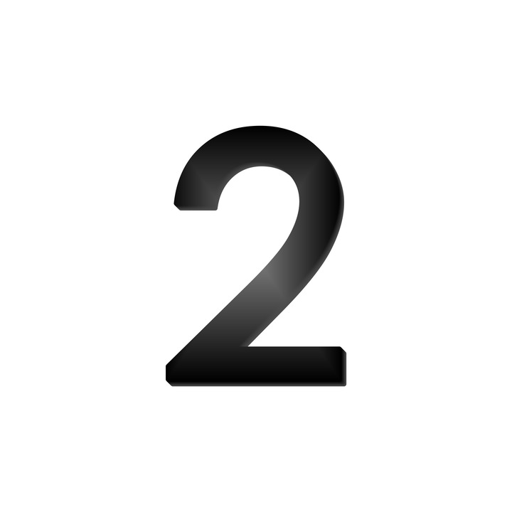 Indicator numar rezidential cifra 2 – plexiglas autoadeziv